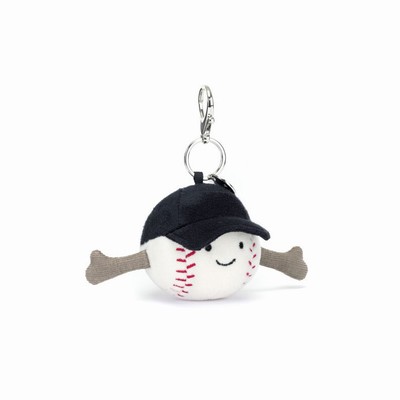 Jellycat Amuseables Sports Baseball Bag Charm USA | 14928DOTE